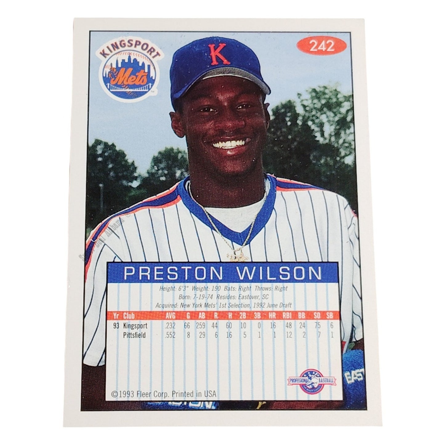 Preston Wilson, Kingsport Mets, No. 242, 93-94 Fleer Excel Minor Leagues