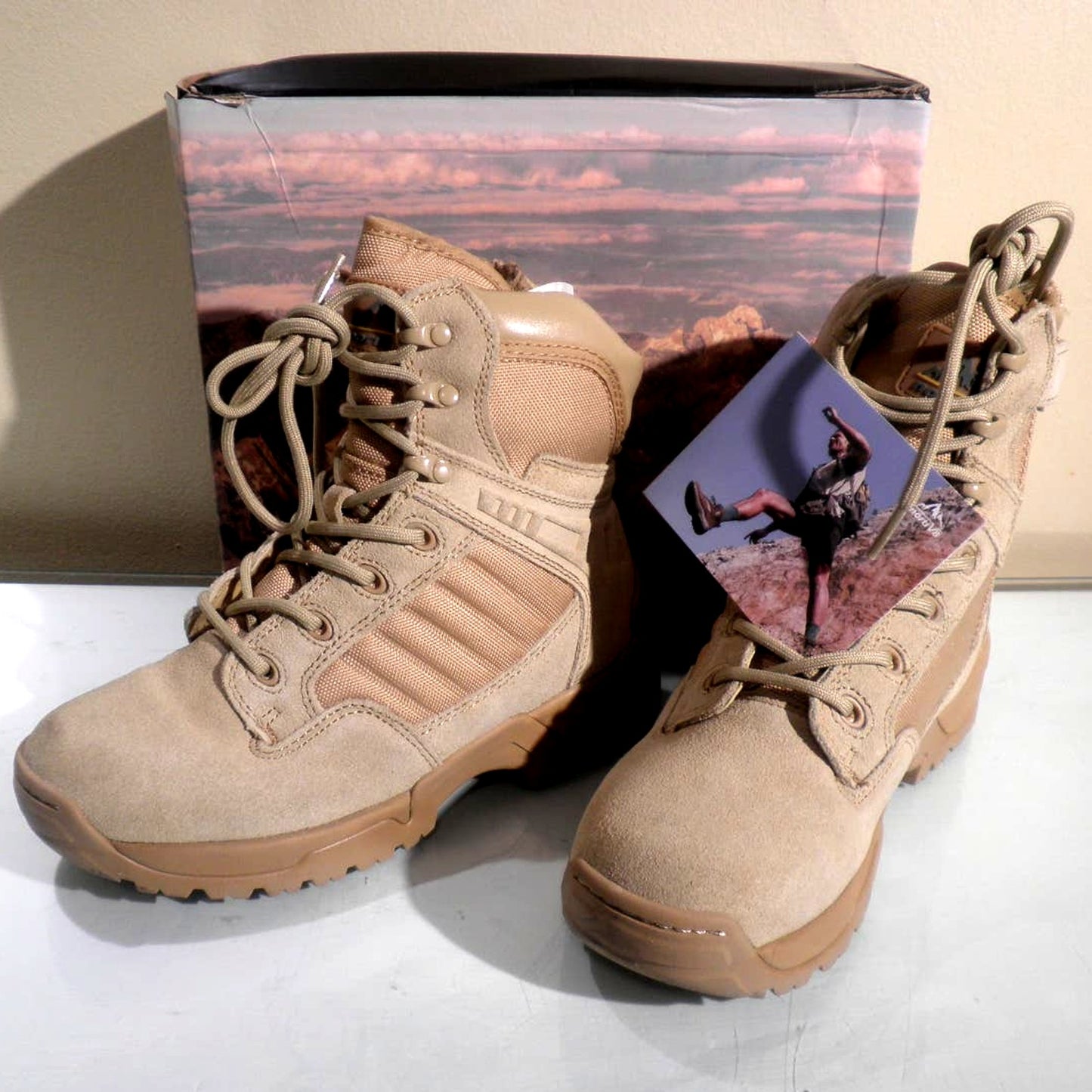 NORTIV8 Boots Men's 6.5 Military Tactical Motorcycle Combat Boots w/ Side Zipper