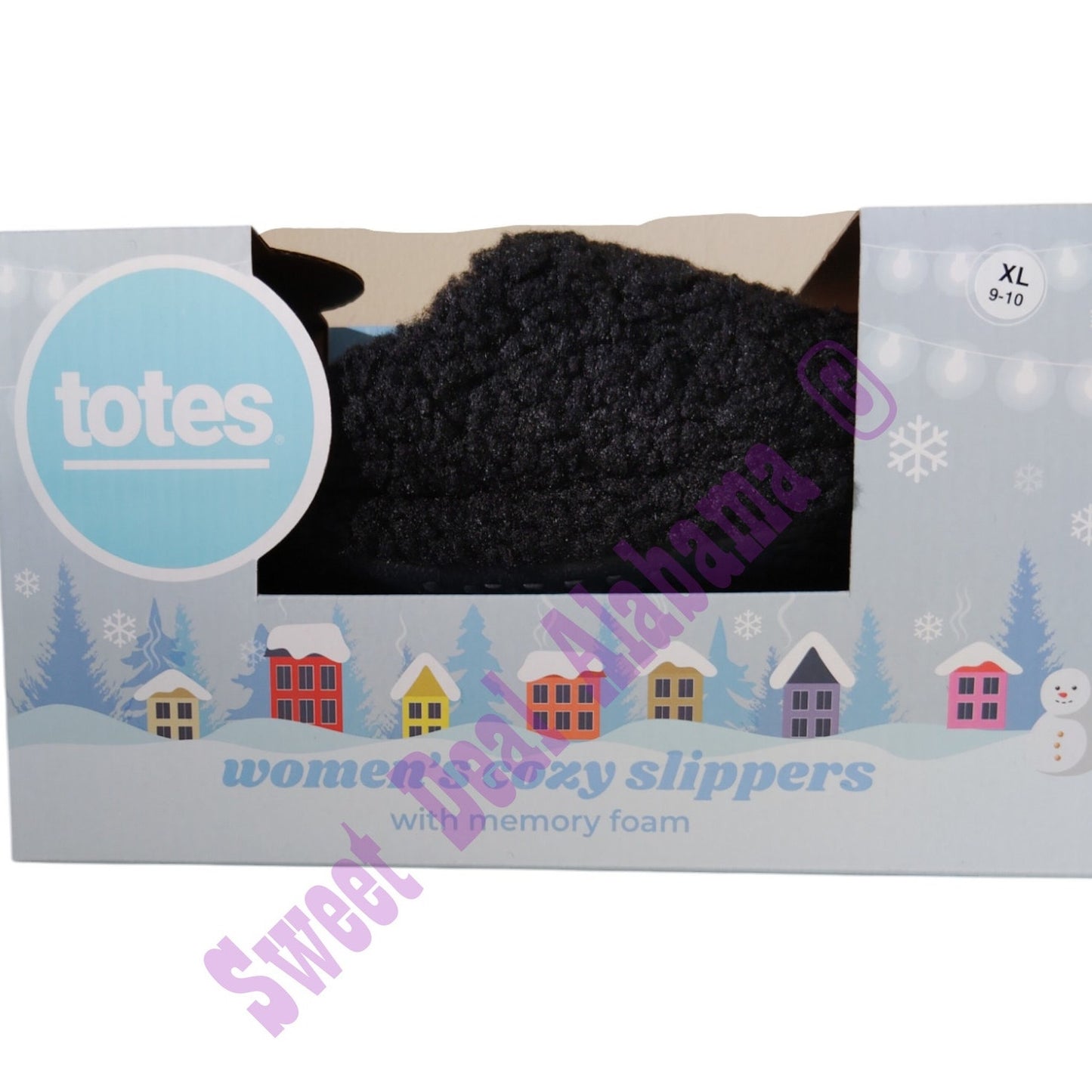 Totes Women's Cozy Slippers, Memory Foam Slippers, Size XL (9-10) , Black #34546