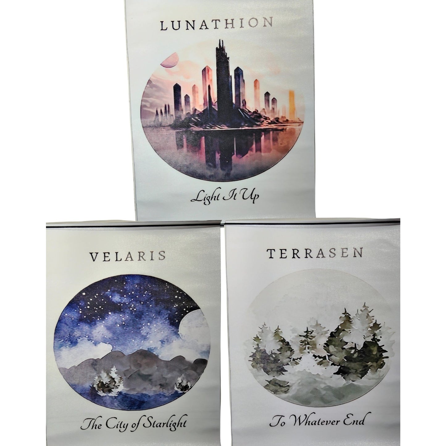 3 Piece Sarah J Maas Book 12x16" Canvas Prints – ACOTAR, Crescent City & Throne of Glass, Unframed