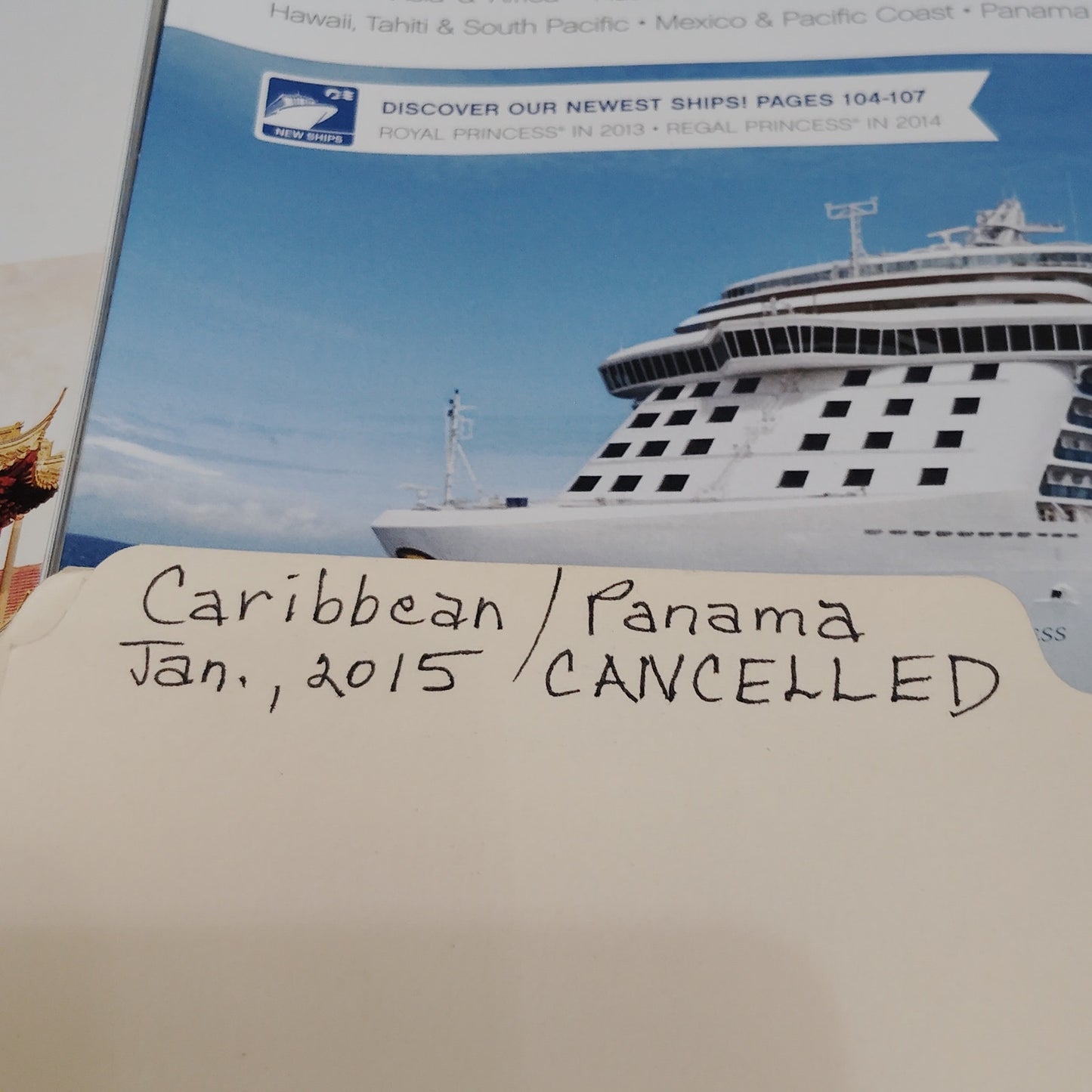 Princess Cruises 2014-2015 Panama Canal Cruise Atlas & Ephemera Lot