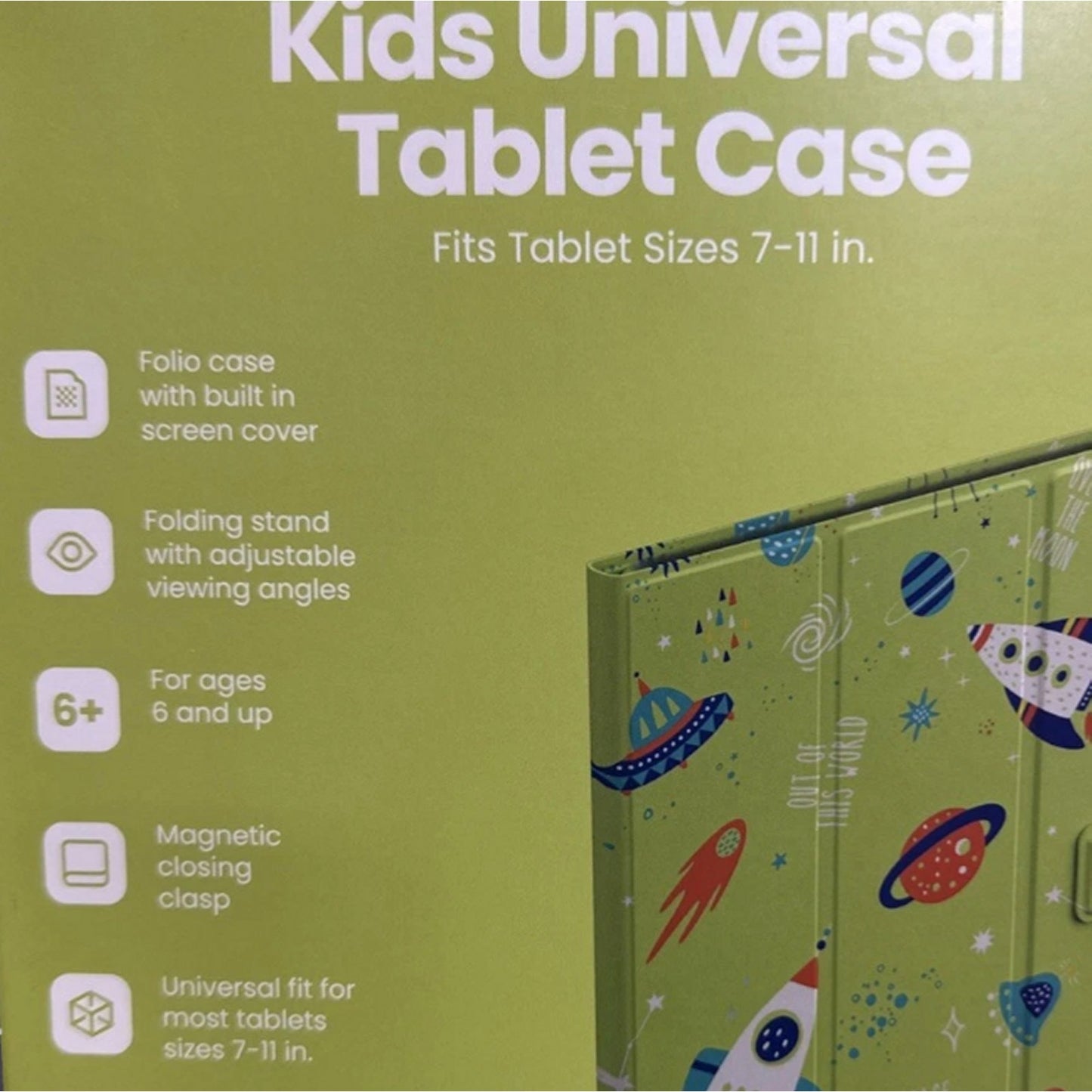 GEMS Kids “Space” Universal Tablet Case – Green – 7–11 Inch