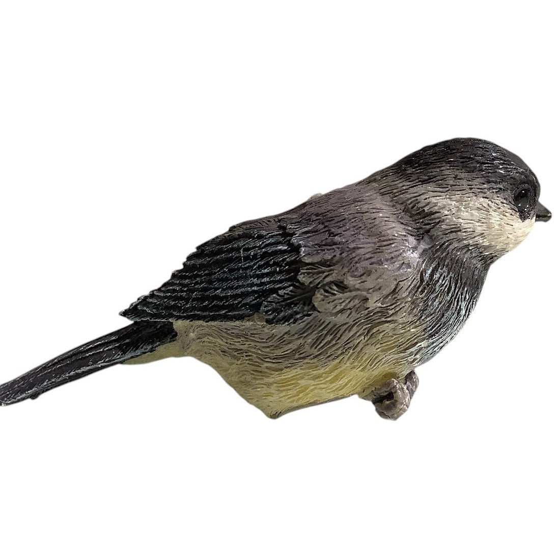 Vintage Miniature Black-Capped Chickadee Bird Figurine, 3"L x 1-1/8"W x 1-1/8"H