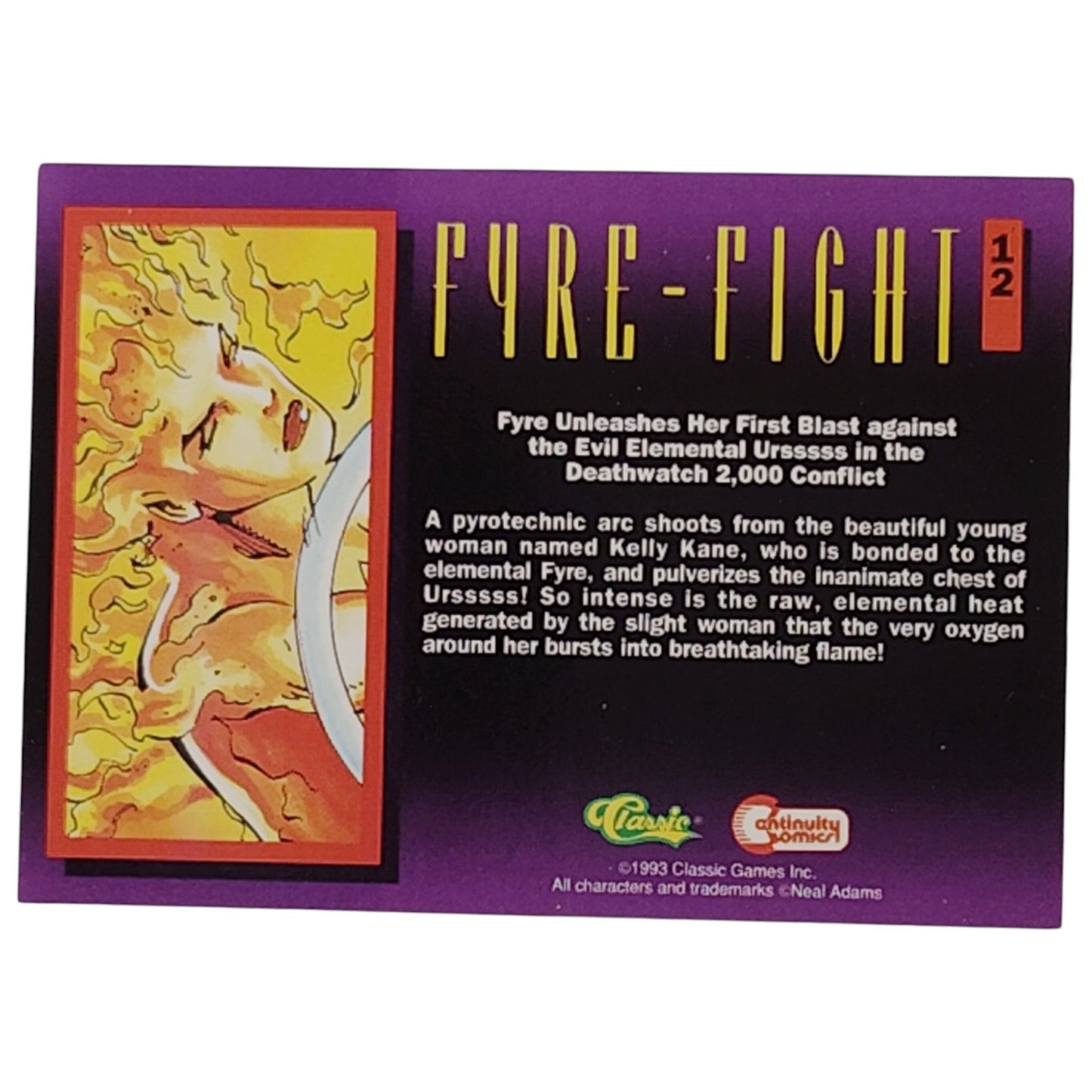 1993 Classics Games, Continuity Comics, Card 12, Fyre-Fight, Deathwatch 2000