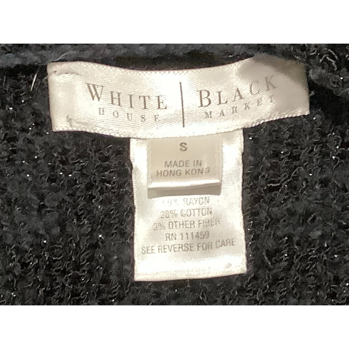 White House Black Market, Black Cardigan Shrug Sweater, Open Front, Black, Small