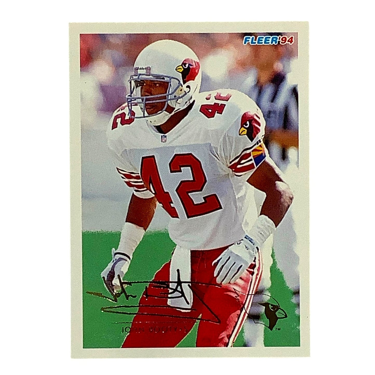 John Booty, Arizona Cardinals, NFL Fleer 1994 Card 3, EX/NM