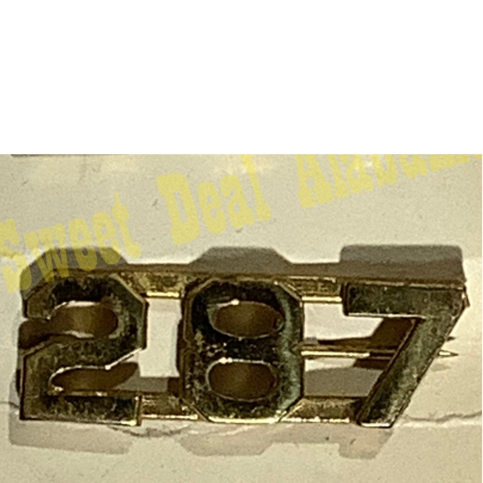 Early/Mid 1900s Brass C-Clasp Number "287" Collar Device 3/8"H Hat / Lapel Pin