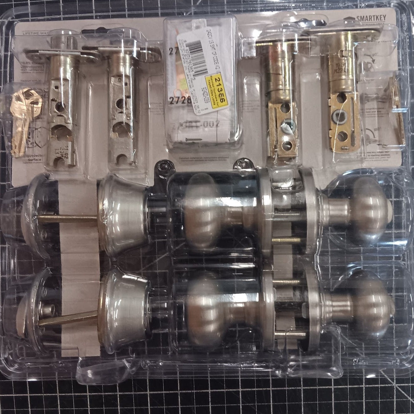 Kwikset (2-PK) Cove Satin Nickel Entry Door & Single Cylinder Deadbolt, SmartKey