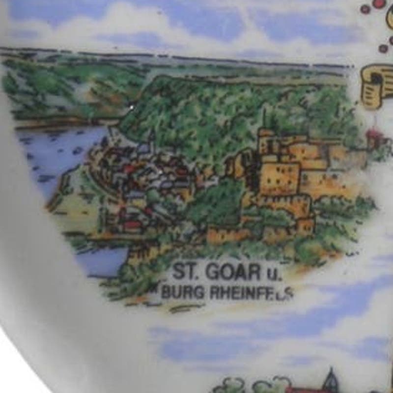 Porcelain Collectors Coaster, 3-7/8"D, Romantischer Rhein Germany Cities & Sites