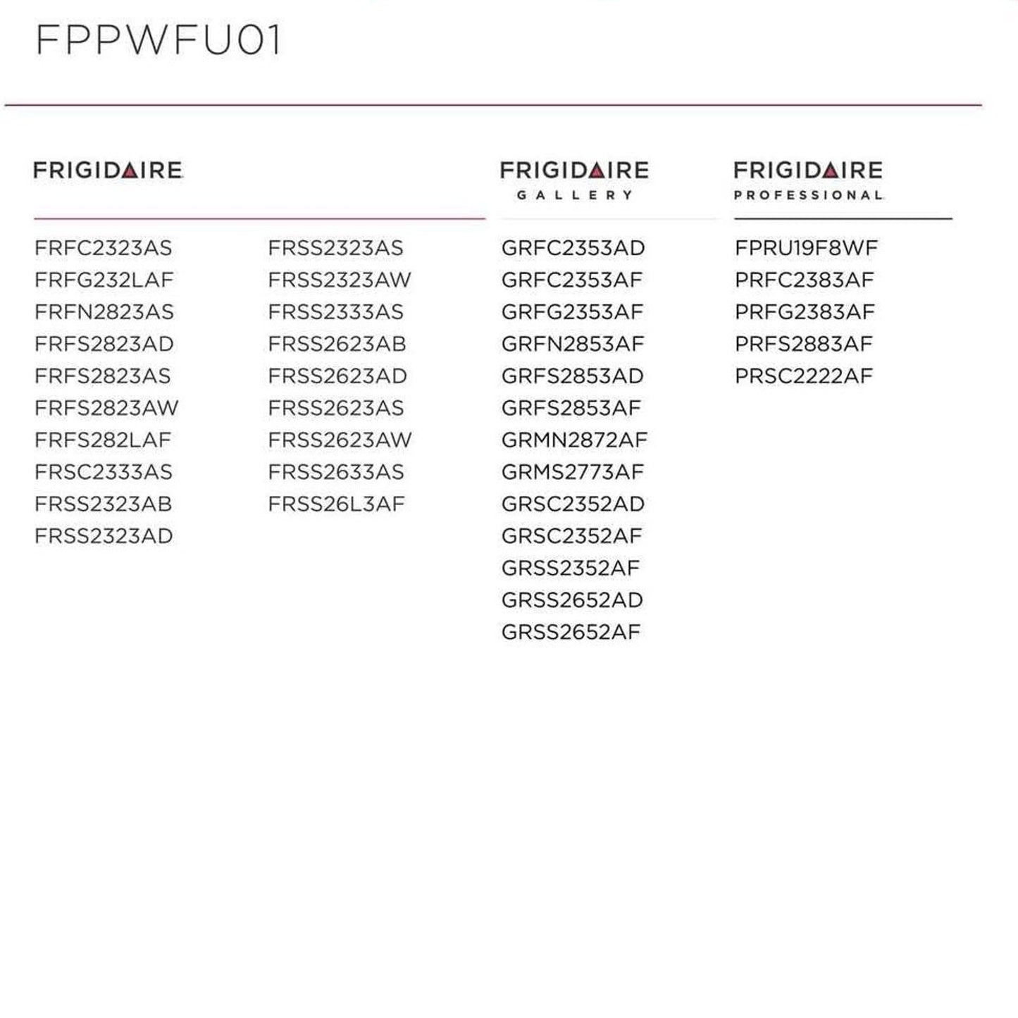 Frigidaire FPPWFU01 PurePour PWF-1 Water Filter | Genuine OEM | NSF & WQA Cert.
