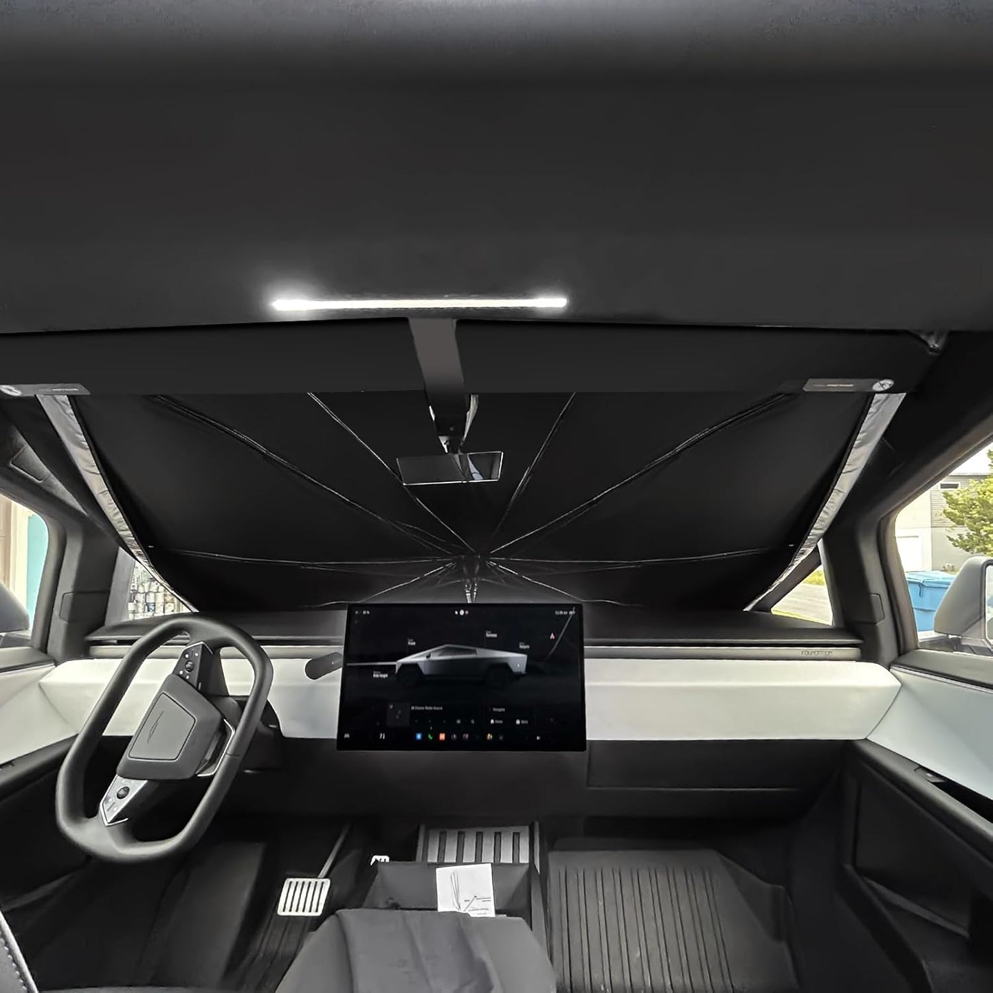 Fitallus Winshield Sun Shade for 2024 Tesla Cybertruck 60" x 70", w/ Storage Bag