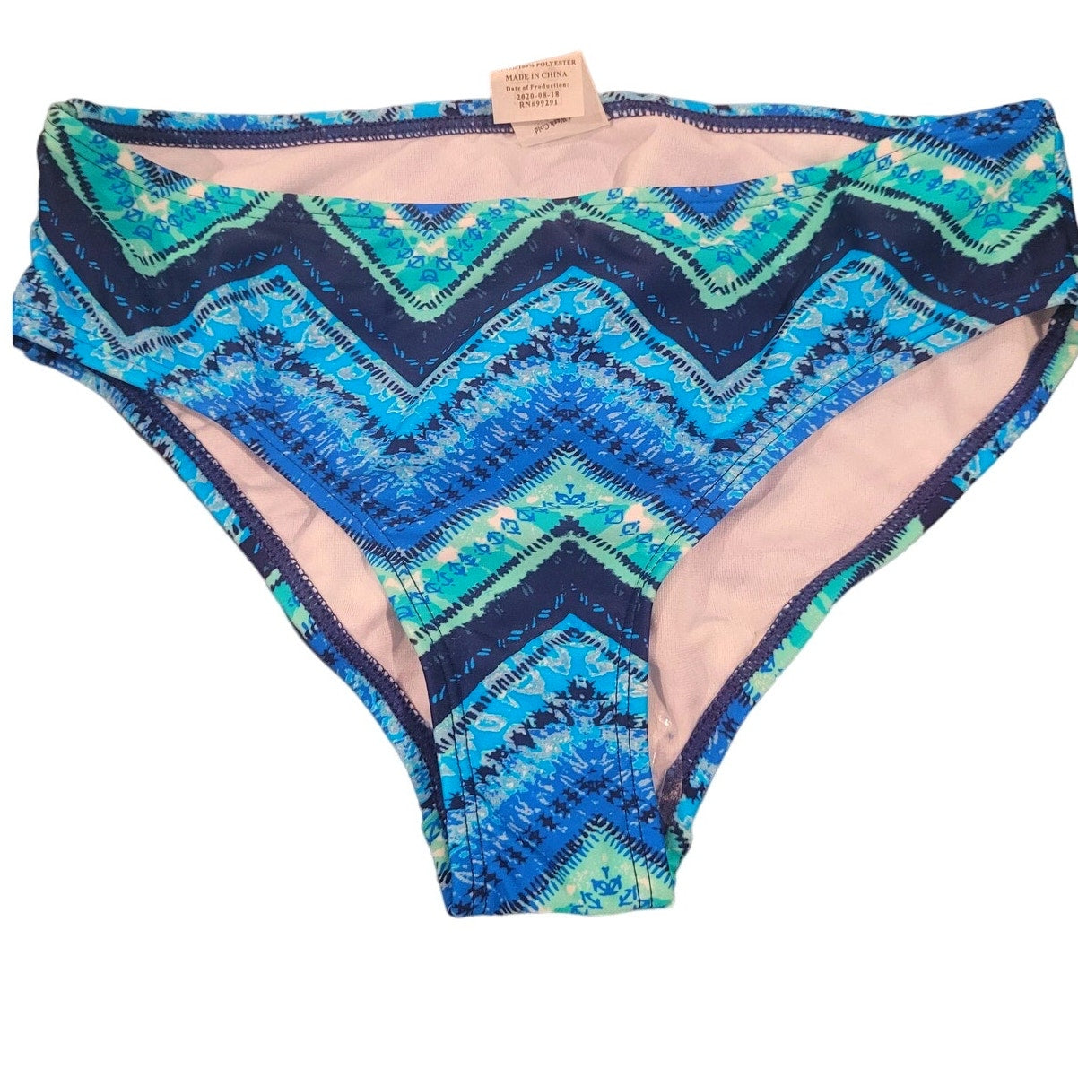 Kanu Surf Girls' Alania Beach Sport Swimsuit Bottoms, Kirsten Blue Chevron, 10