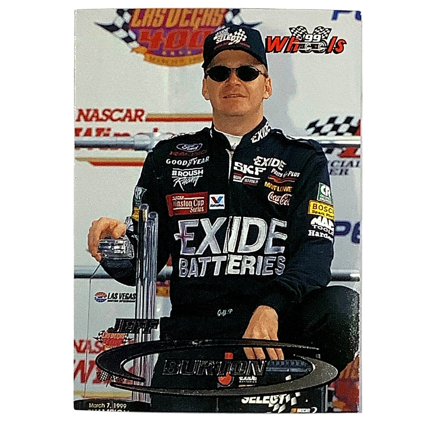 Jeff Burton, Sponsor: Exide Batteries, Card 4 1999 Wheels NASCAR Winston Cup NM+