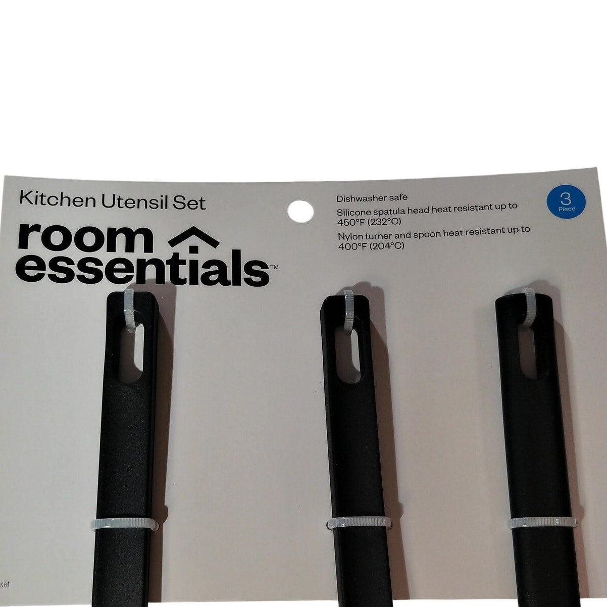Room Essentials 3pc Nylon Kitchen Utensil Set – Turner Spoon Spatula – Black