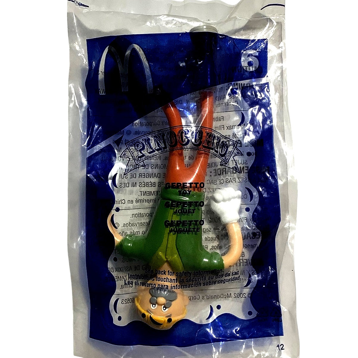 Disney's Pinocchio - Gepetto Collectible Figure, McDonald's Premium, NIP, 2002