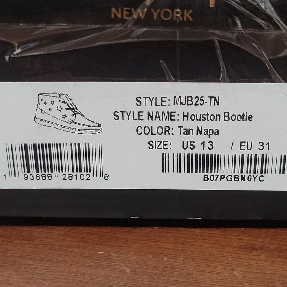 Marc Joseph New York Kids Tan Leather Ankle Boot – Star Detail, Size 13