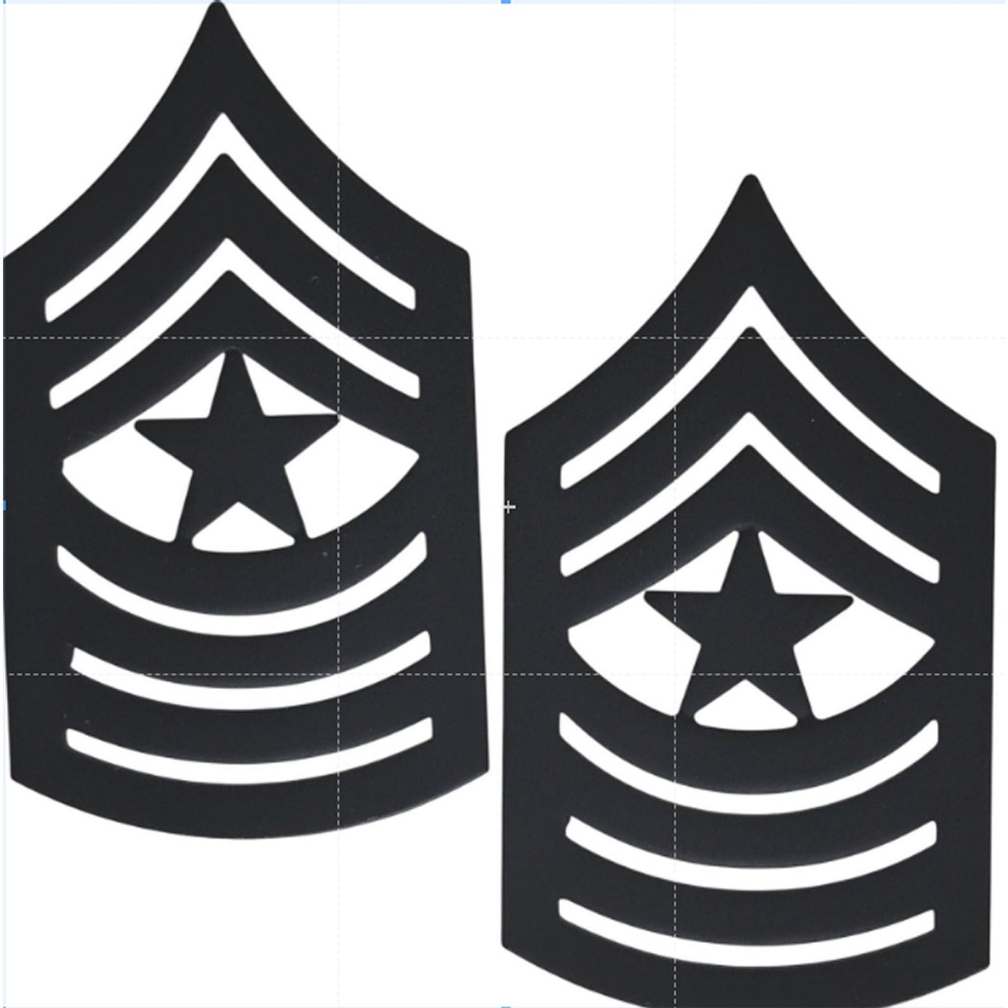 USMC Sergeant Major SgtMaj Rank Novelty Hat Lapel Pin Set Black 1‑1/2" × 7/8"