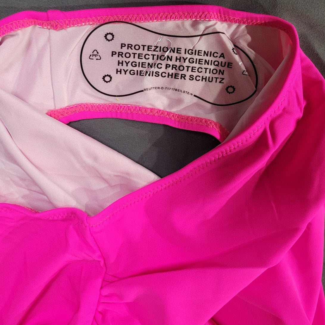 VIMPUNEC Tummy Control, One Piece, High Waisted, Cut Out Swimwear, Pink, S (2-4)