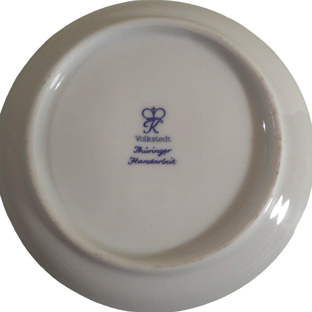 Volkstedt Porcelain Collectors Coaster, 3.75"D, Wartburg Castle Eisenach Germany