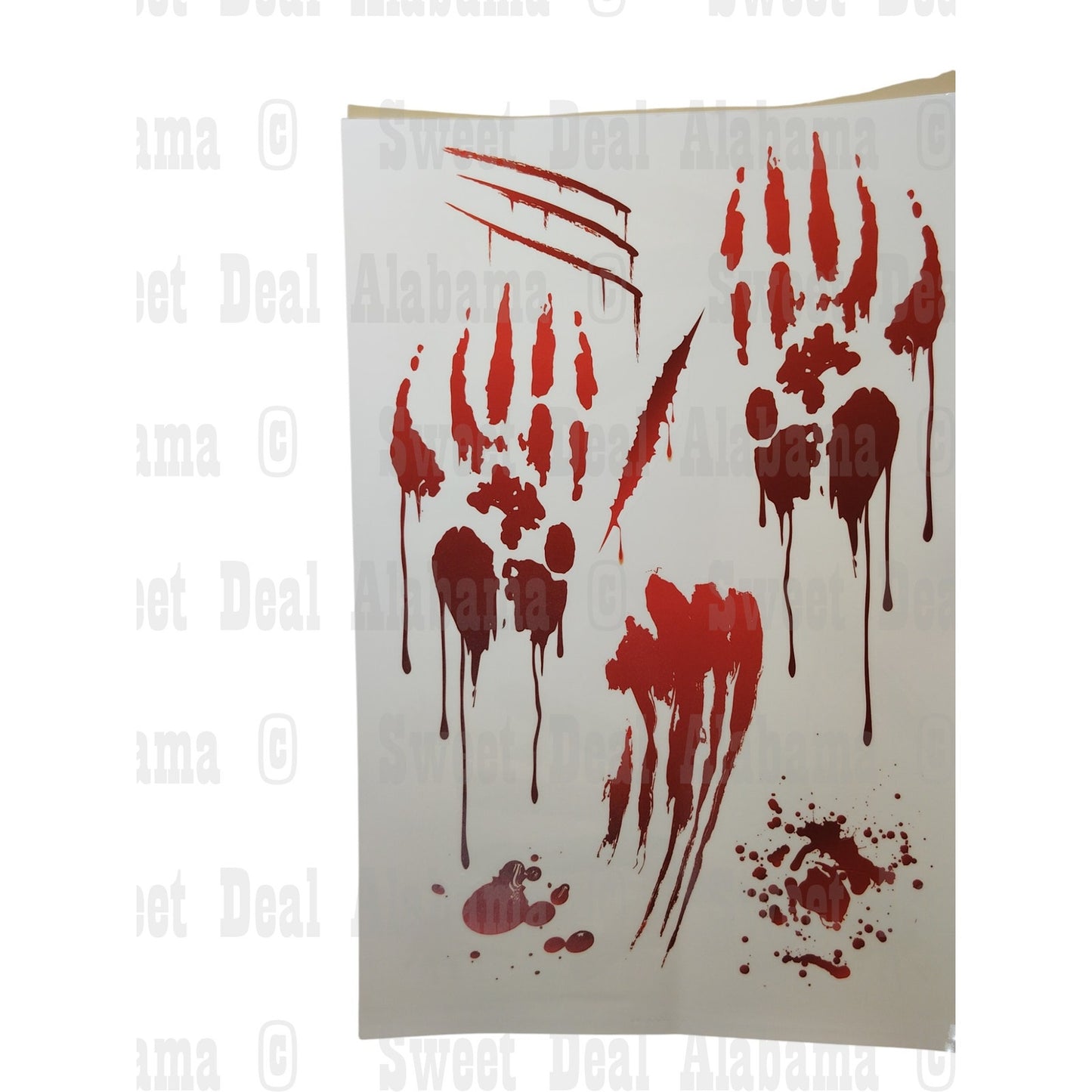 10 Pgs Bloody Handprint Footprint Clings – Halloween Window Party Decor