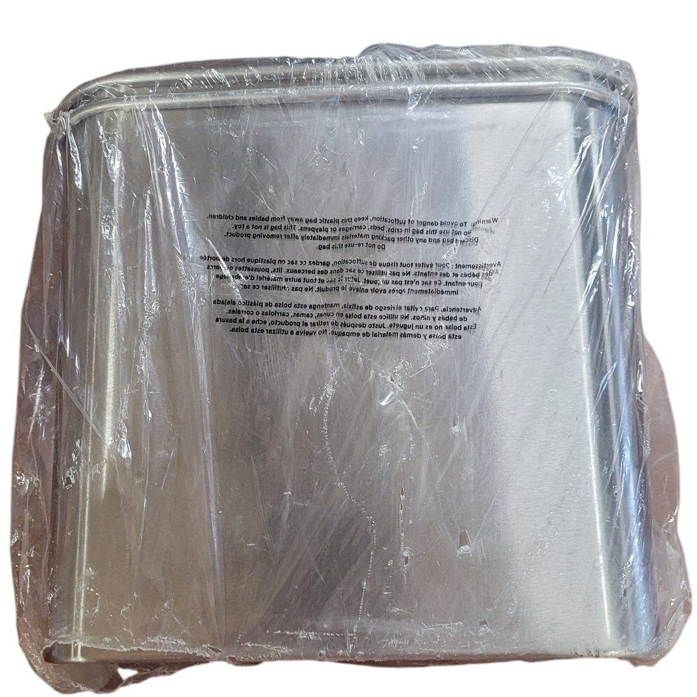 IDESIGN Mia Brushed: Stainless Steel Bathroom Trash Can, 3.3 Gallon Cap., 10"H