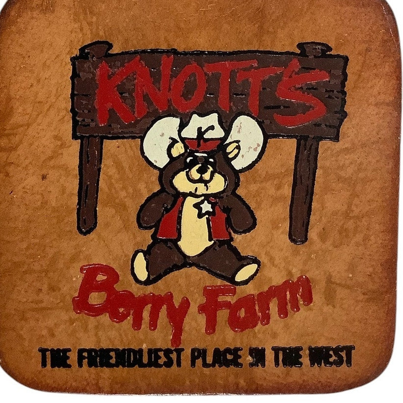 Vintage Knott's Berry Farms "The Friendliest Place in the West" Leather Keychain