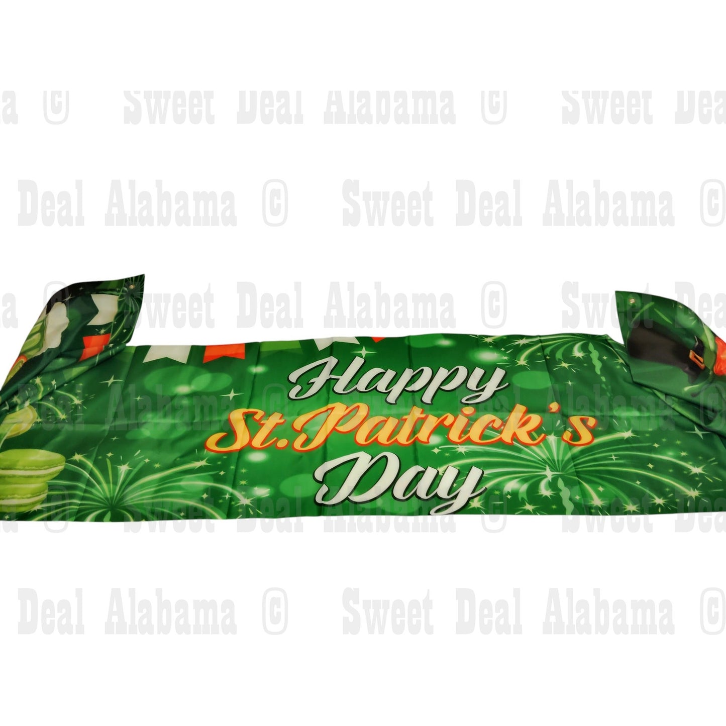 Happy St. Patrick’s Day Banner – 120” x 20” Shamrock Indoor/Outdoor Decoration
