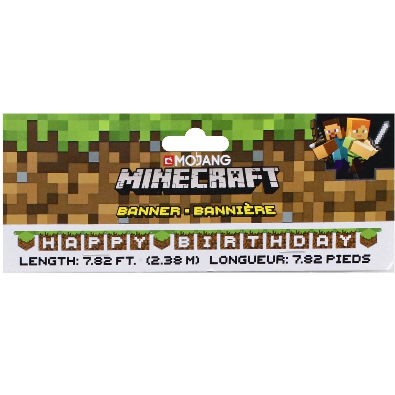 Minecraft Happy Birthday Banner – 7.82ft Jointed Gamer Party Décor by Mojang
