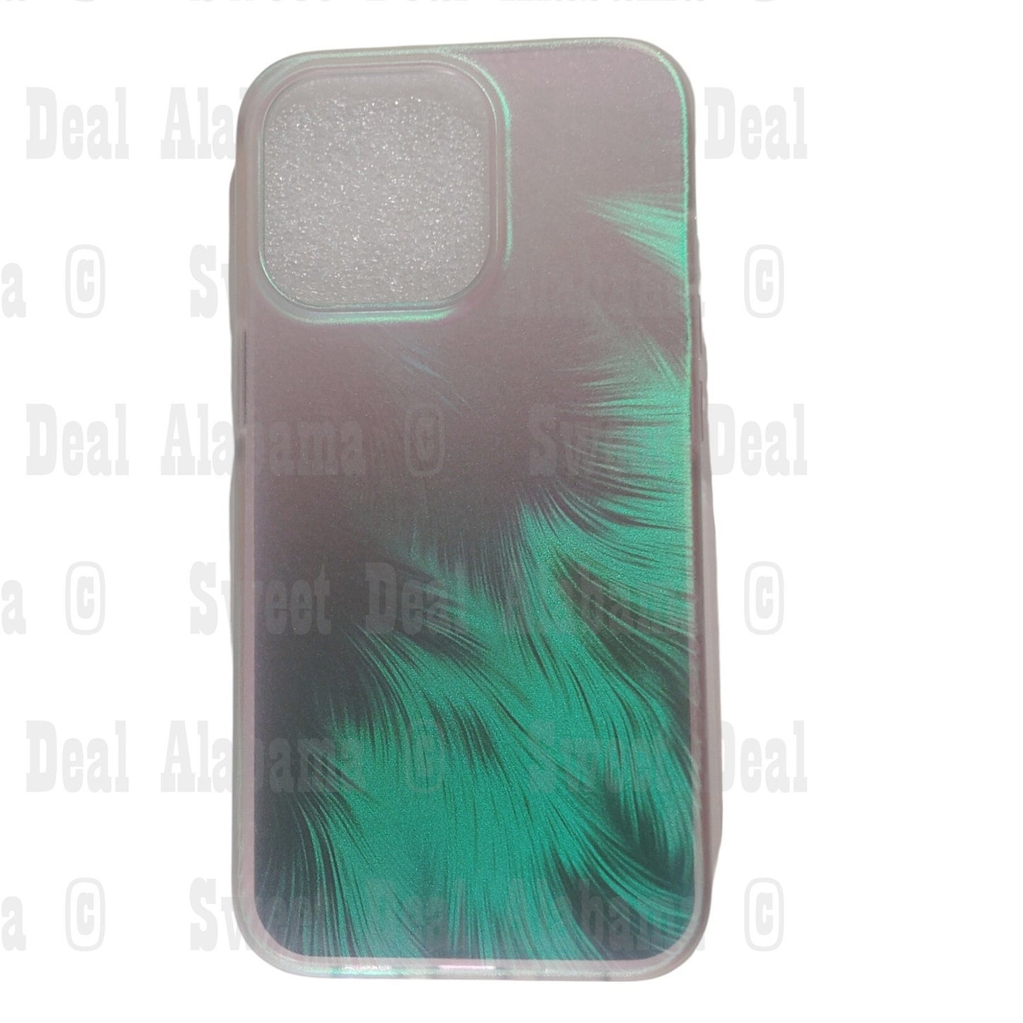 Skylmw Case For iPhone 13 Pro, Green DT Hologram (Green Brush Strokes)