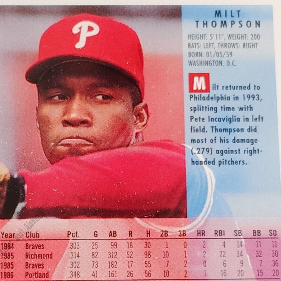 Milt Thompson, Philadelphia Phillies #602, 1994 Fleer Baseball Collector's Card