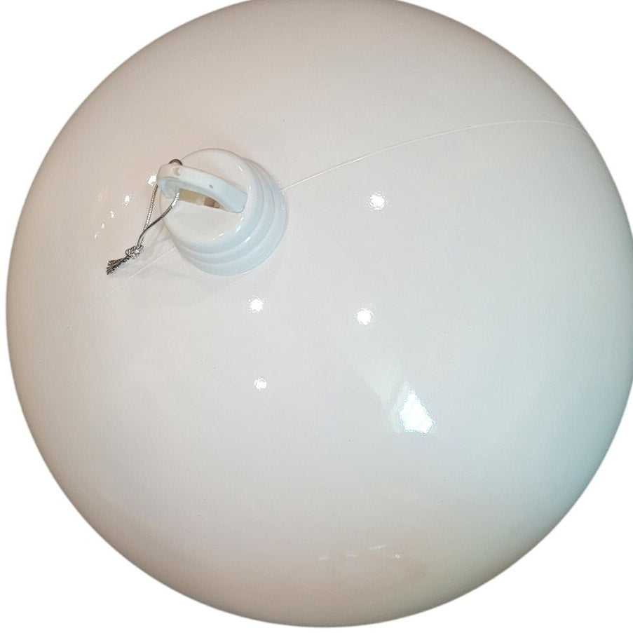 16" White Christmas Ball Ornament, Indoor/Outdoor Large Holiday Hanging Decor