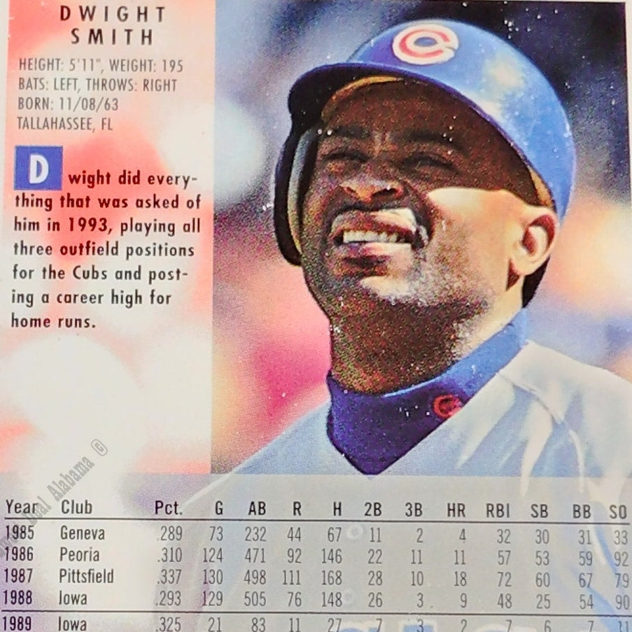 Dwight Smith, Chicago Cubs, #398, 1994 Fleer Baseball Collector's Card