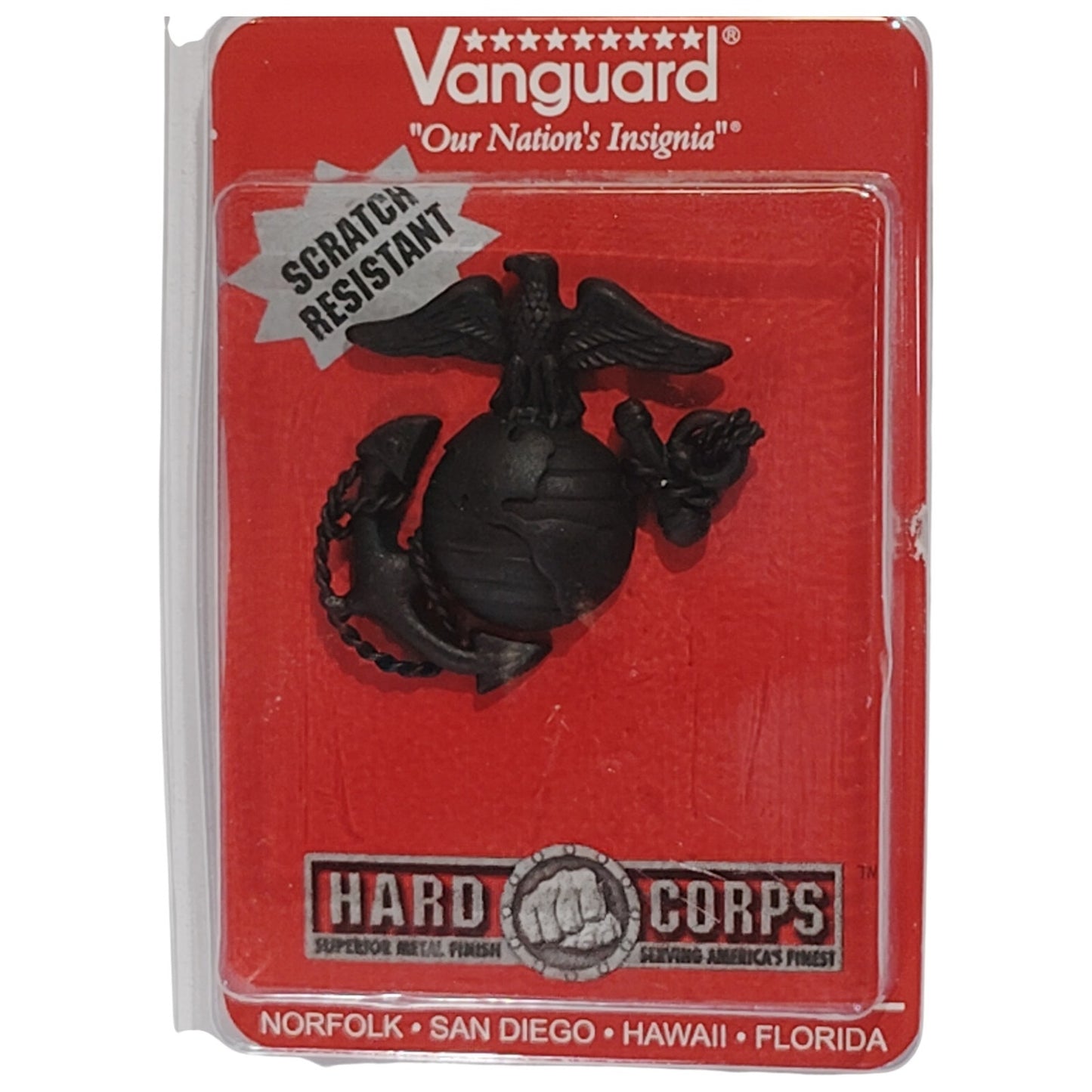 Marine Corps Service Cap Device – Officer Grade – Black Metal – 1-5/8" x 1-5/8"