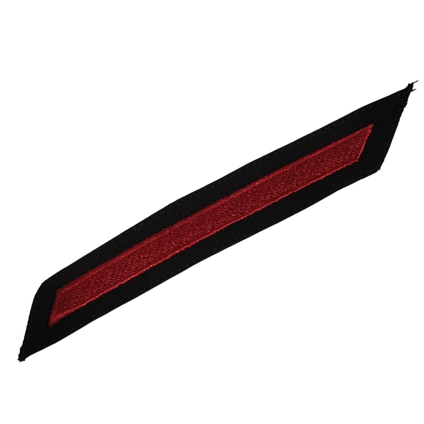 Navy Enlisted Male Hash Mark – Red Embroidered on Blue Serge, Vanguard, 6-1/2" x 1", 1 Stripe