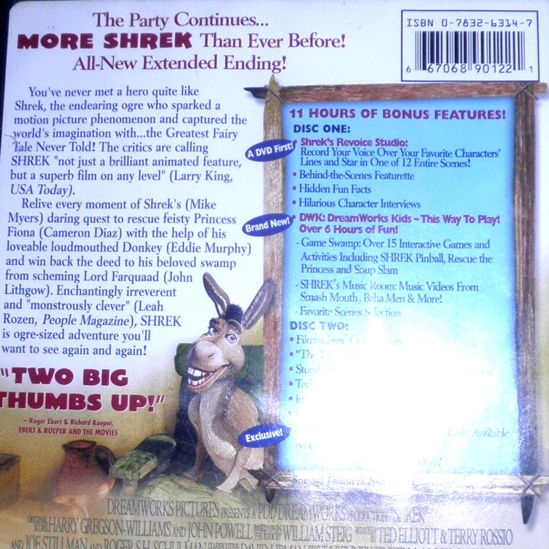 Shrek (Two-Disc Special Edition, 2001) 93 Min. Animated, Family Movie
