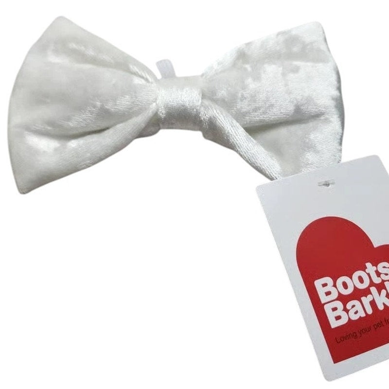 Boots & Barkley Wedding Collection Dog Bowtie White Adjustable Pet Accessory
