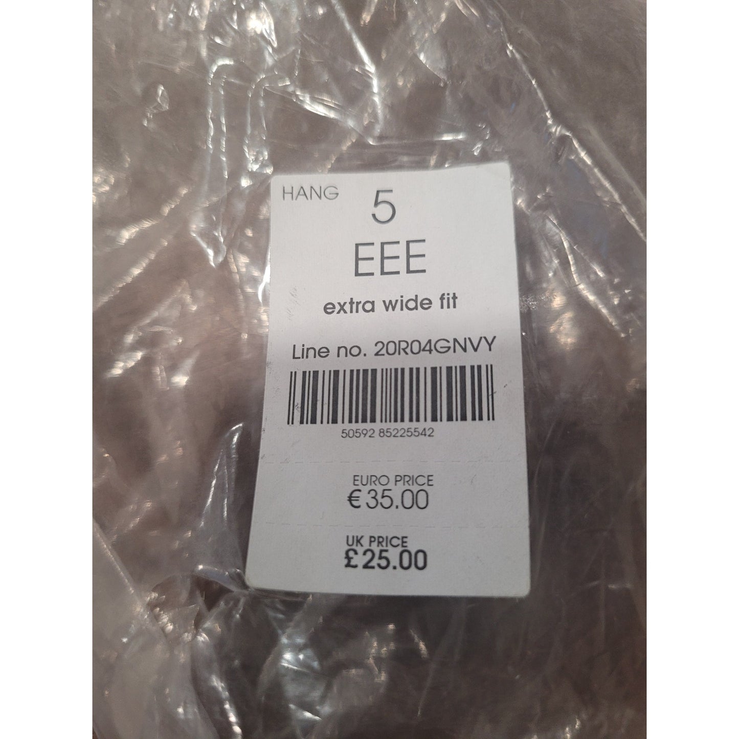 EVANS Women’s Navy Sneaker – Wide Fit, Espadrille Sole, Size 5 EEE