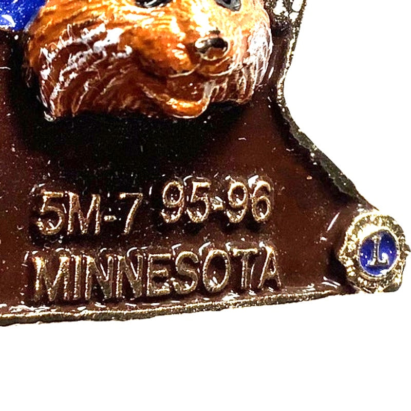 Vintage Lions Club International Fox Lapel Pin, District 5M7 Minnesota 1995-1996