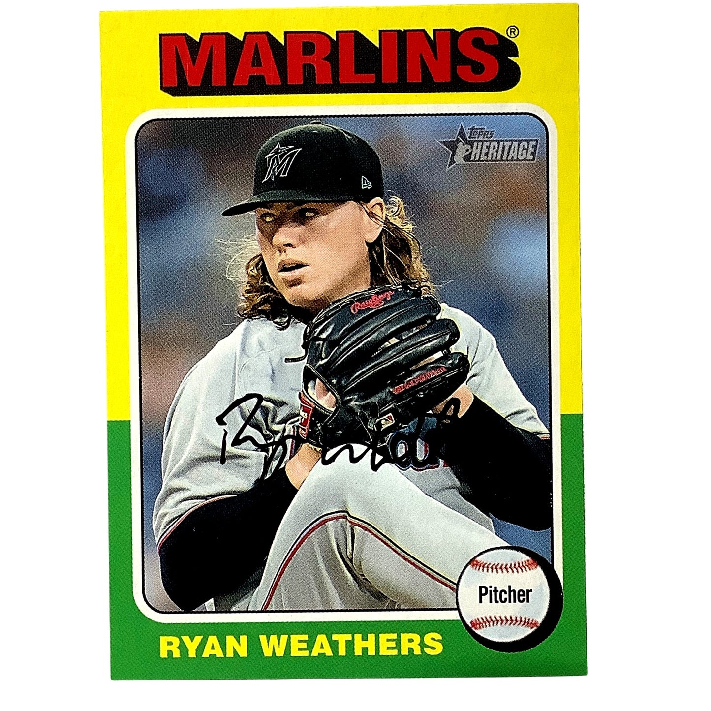 2024 Topps Heritage - Ryan Weathers, Florida Marlins P, Card #136, NM+