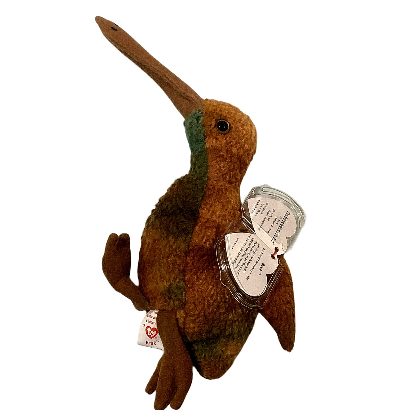 Ty Beanie Baby - BEAK the Kiwi Bird, MWMT'S, Born 2/3/98, Retired 12/23/99