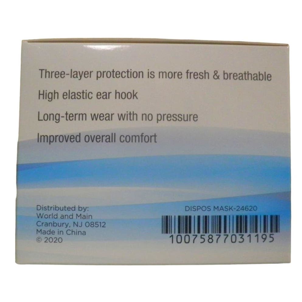 Comfort Zone Clean 60-PK Disposable Safety Mask (6 x 10-PKS) 3-Layer Protection