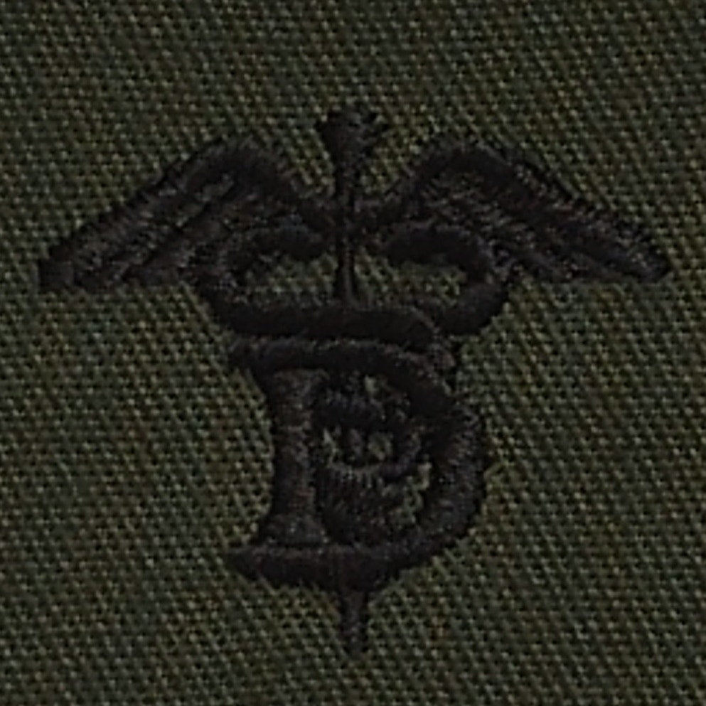 USN Dental Caduceus Carni E-1 Rank Tape – 4.25" x 1.75" Subdued ODG Sew-On Patch Sayre USA 1998