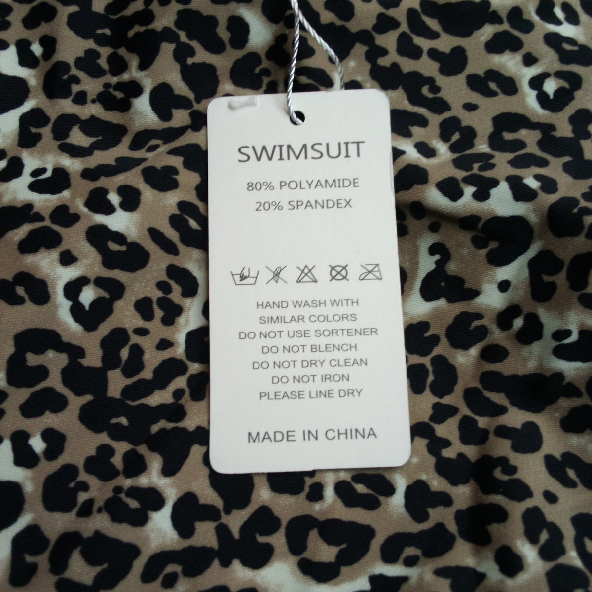 Leopard Print High Waisted Bikini Bottoms for Women - Brown & Black Size L