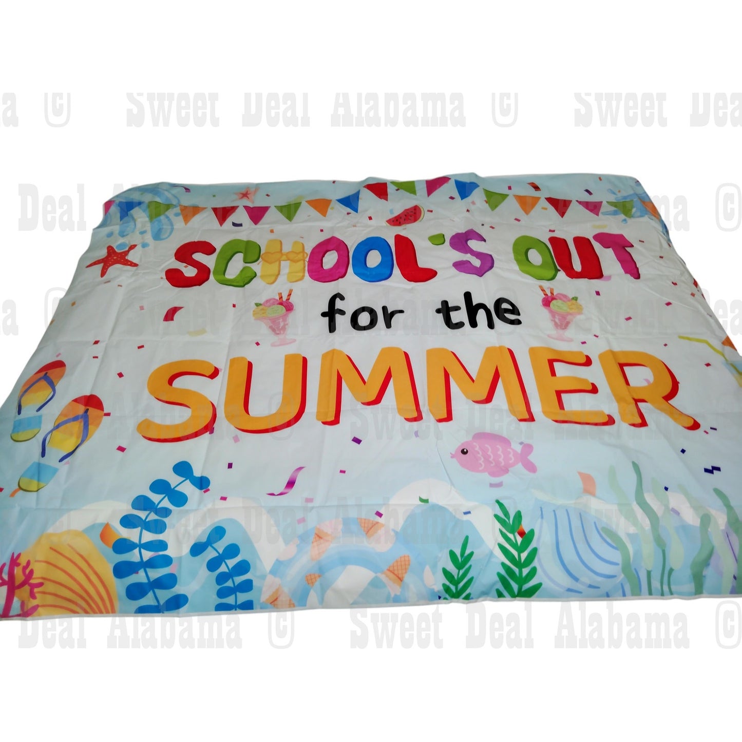 School's Out for The Summer Backdrop – 7 x 5 FT. End of School Year Party Banner