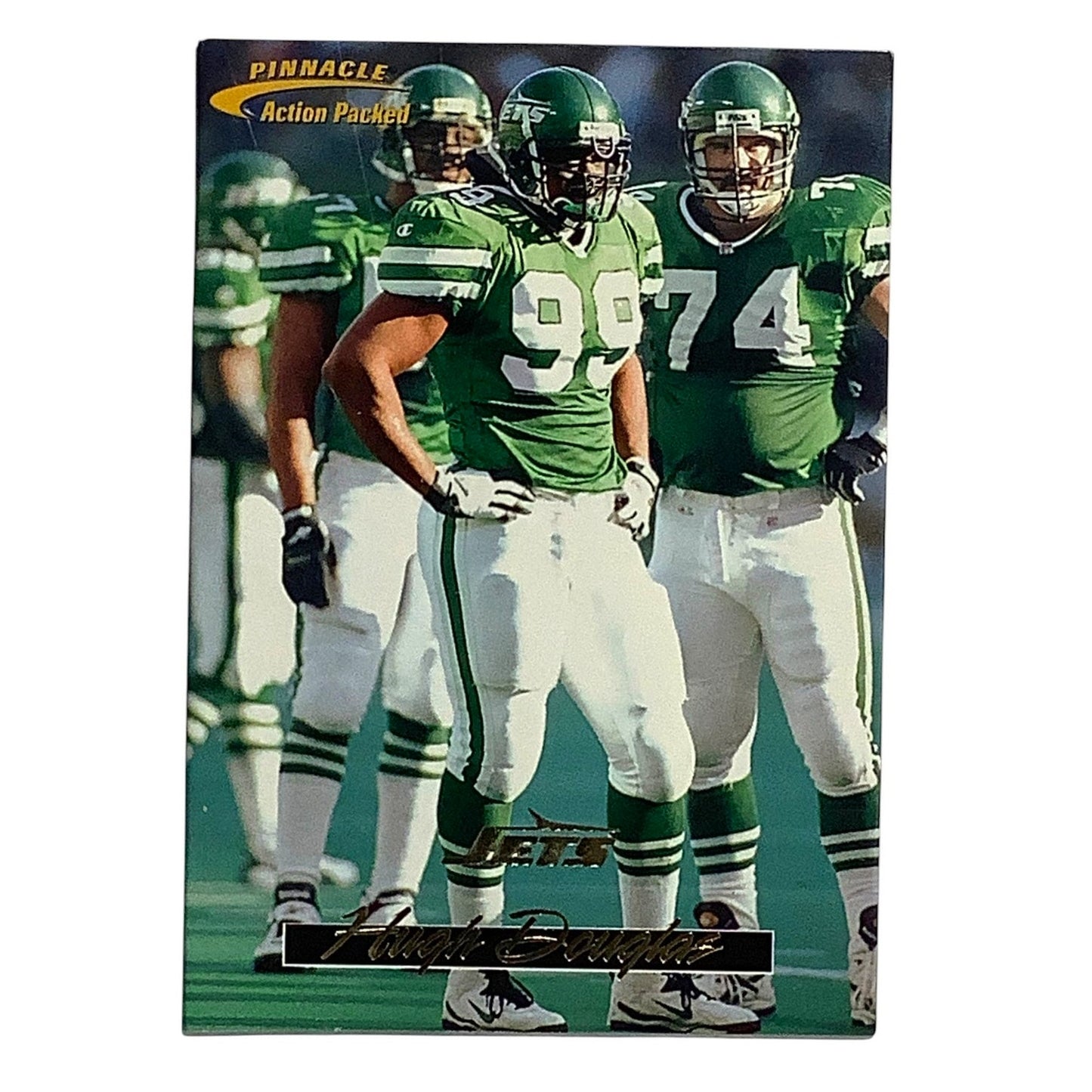Hugh Douglas, New York Jets, NFL, Pinnacle 1996, Card 24, EX/NM