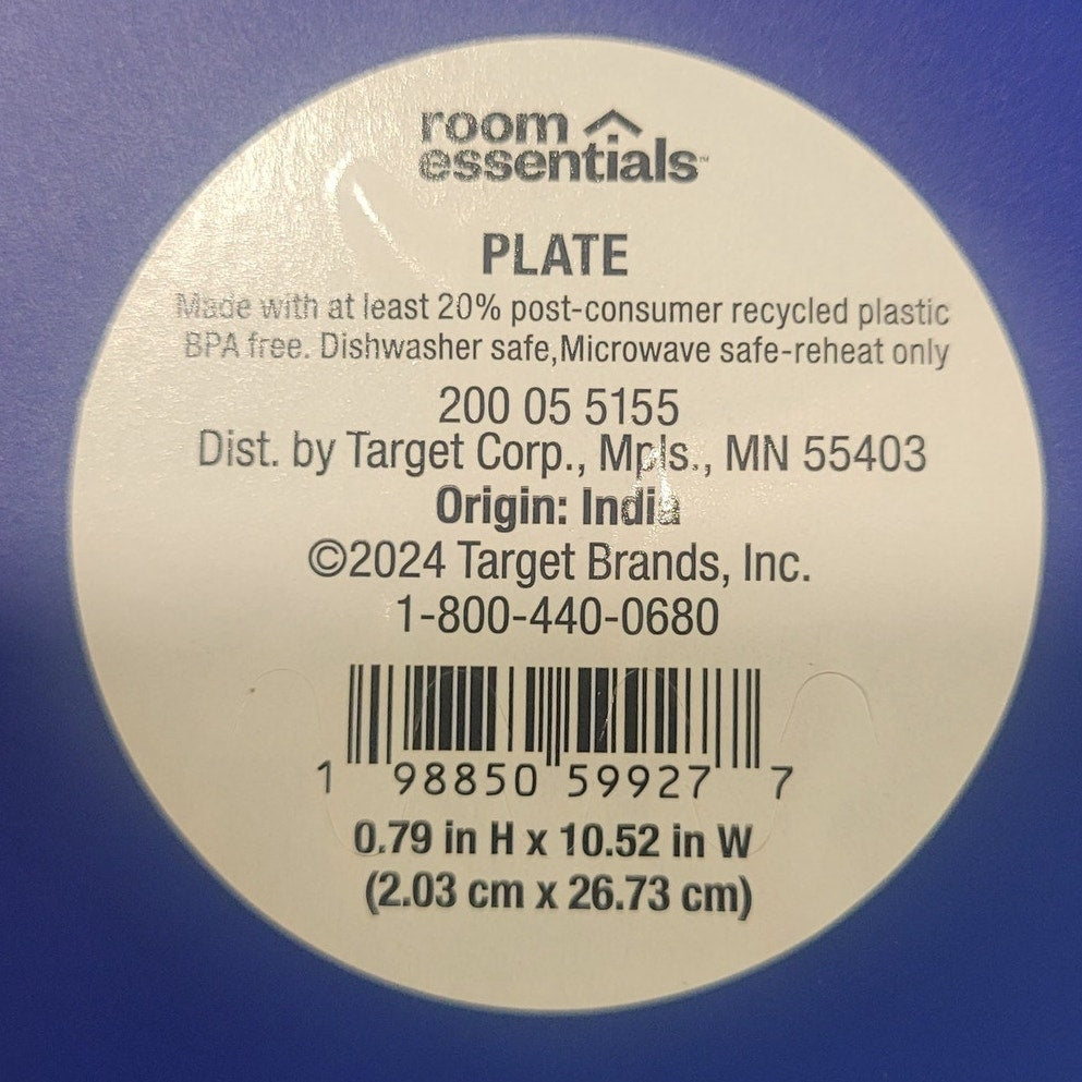 1 Dozen 10.5" Plastic Dinner Plate – Cobalt Blue – Microwave & Dishwasher Safe