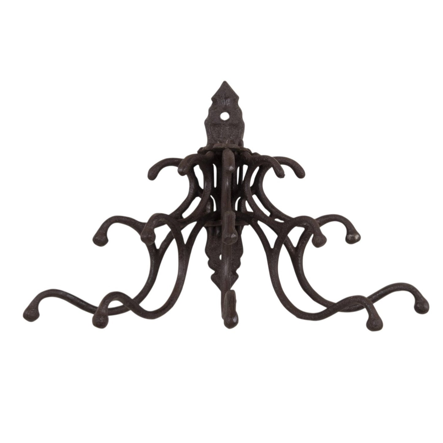 Antique Style Cast Iron Multi Hook Wall Décor 7.25 X 7.5 Rust