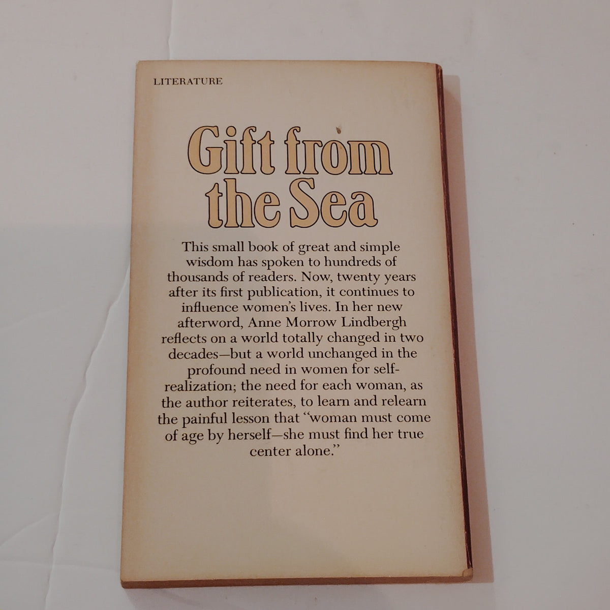 Gift from the Sea by Anne Morrow Lindbergh - 1975 20th Anniv. Paperback Book