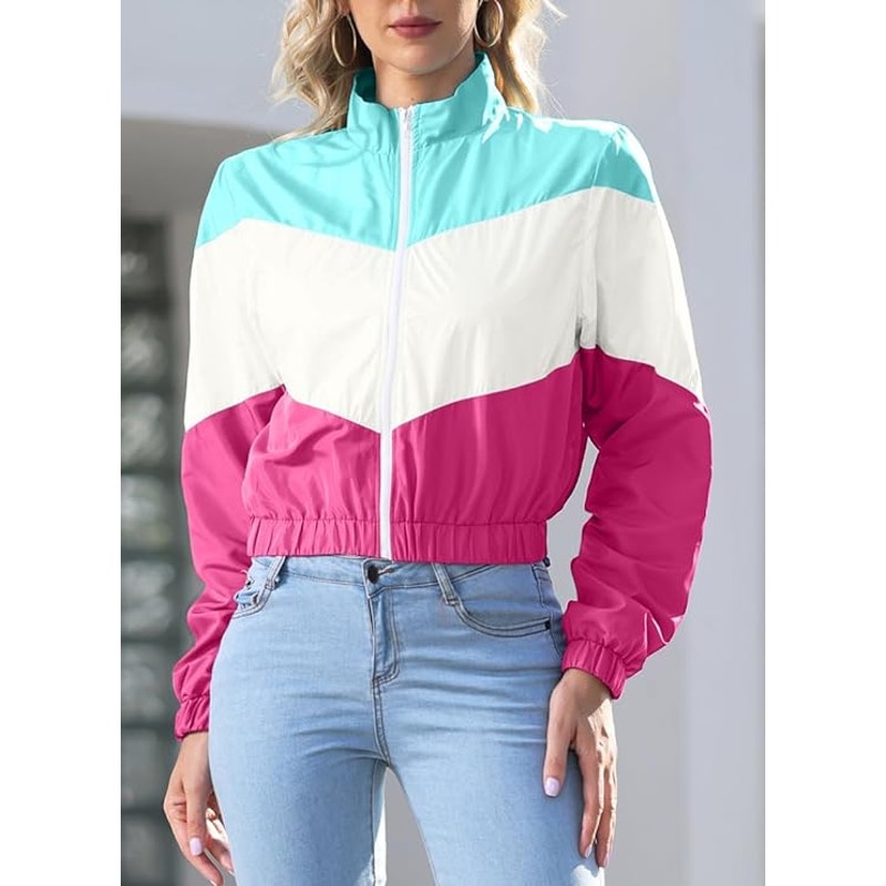 Laoara Lightweight Windbreaker Sport Jacket, Casual Jogging Outerwear, MD