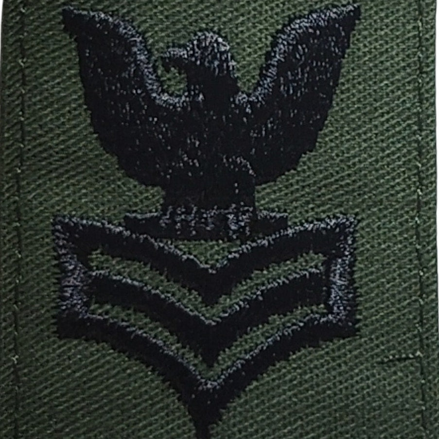Pre-1989 USN Cap Device Subdued Embroidered E-6 ODG Sew-On 2.5"x1.75"